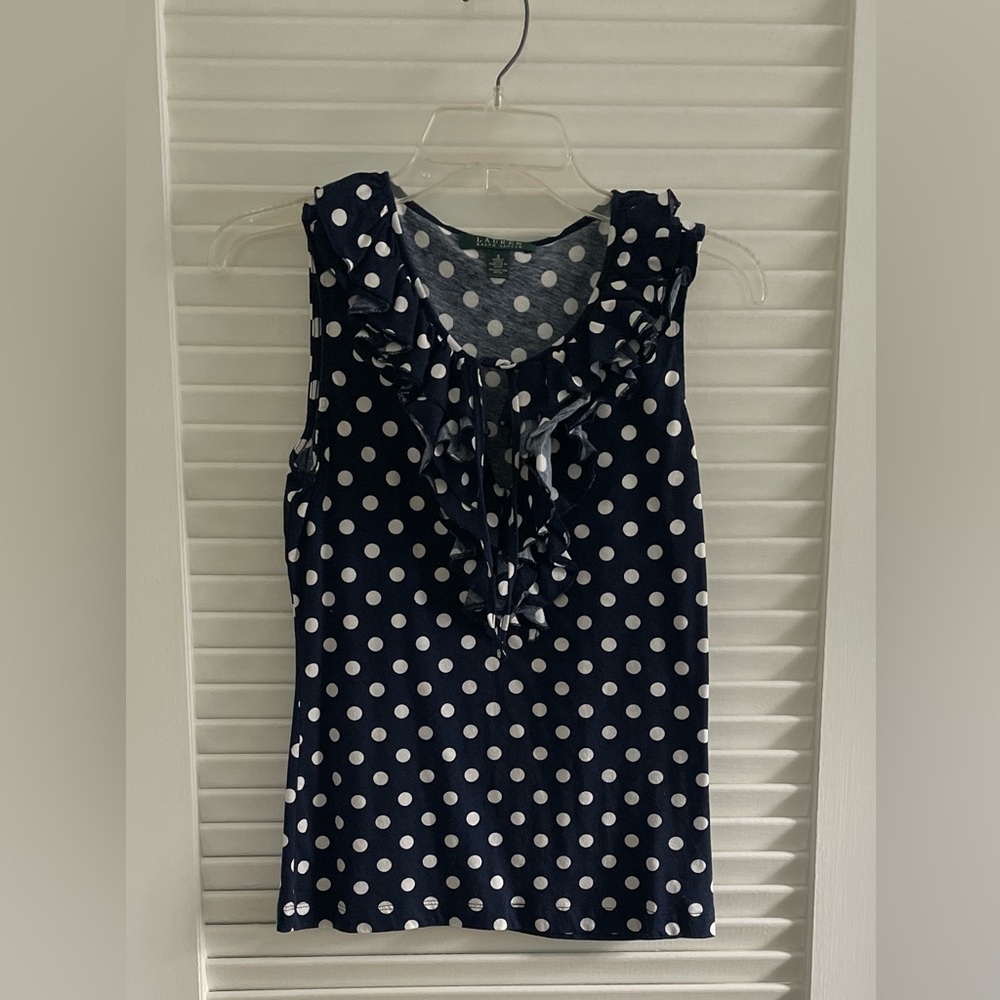 Ralph Lauren Blue Ruffled Blouse